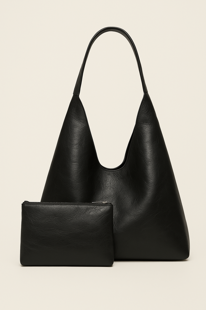 Vintage PU Tote & Wallet Set
