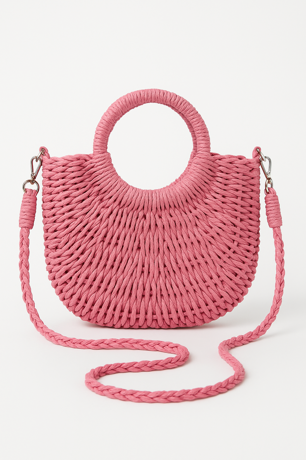 Bohemian Straw Handbag – Natural Texture
