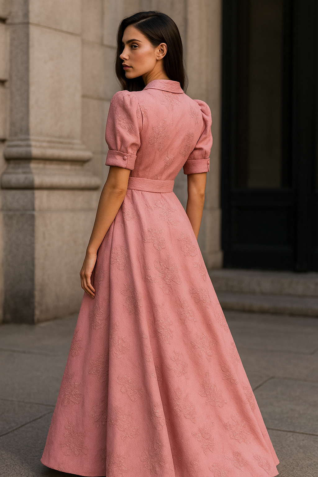 Sukena Tailored Button Front Maxi Dress