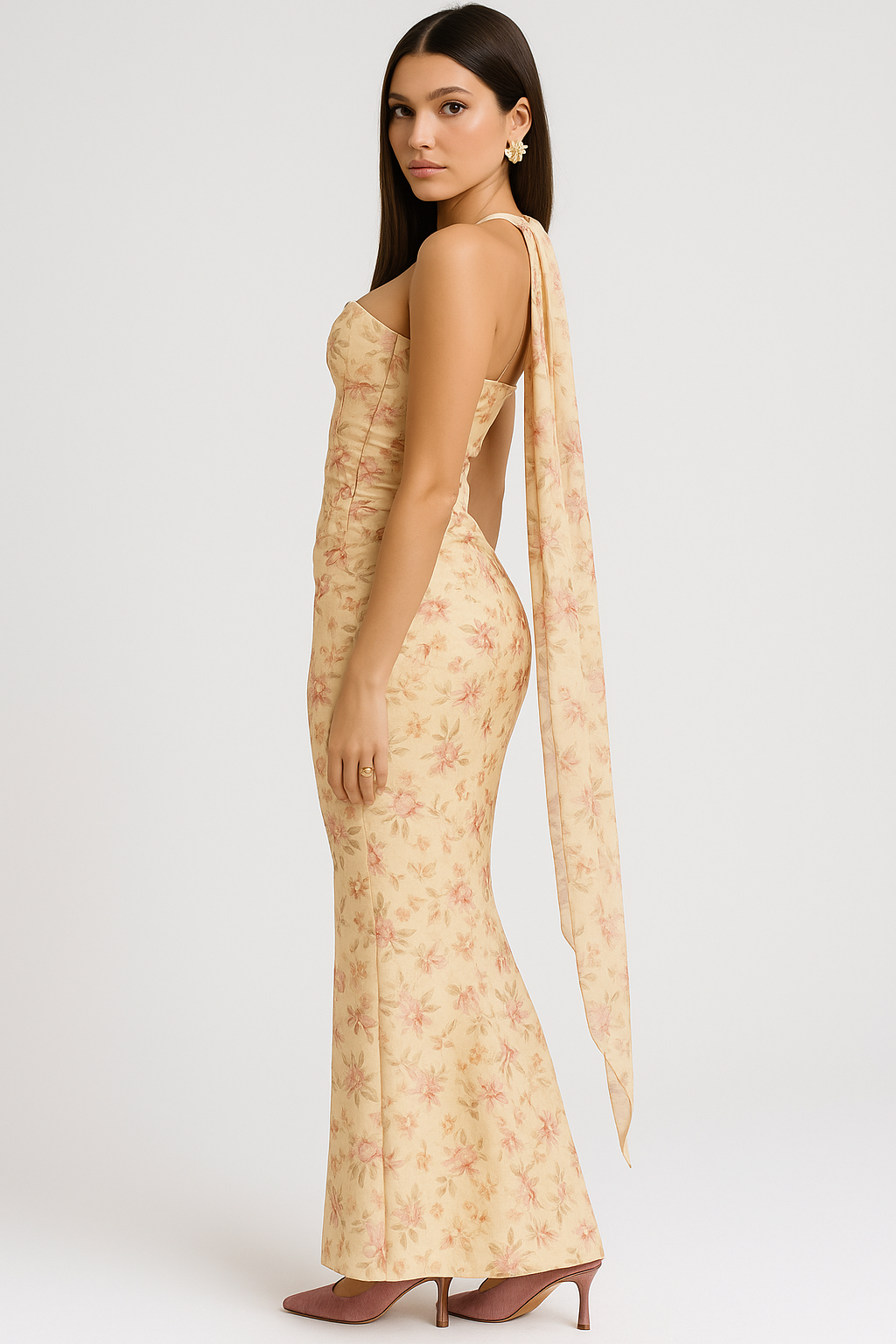 Two-piece Strapless Off-Shoulder Maxi Dress