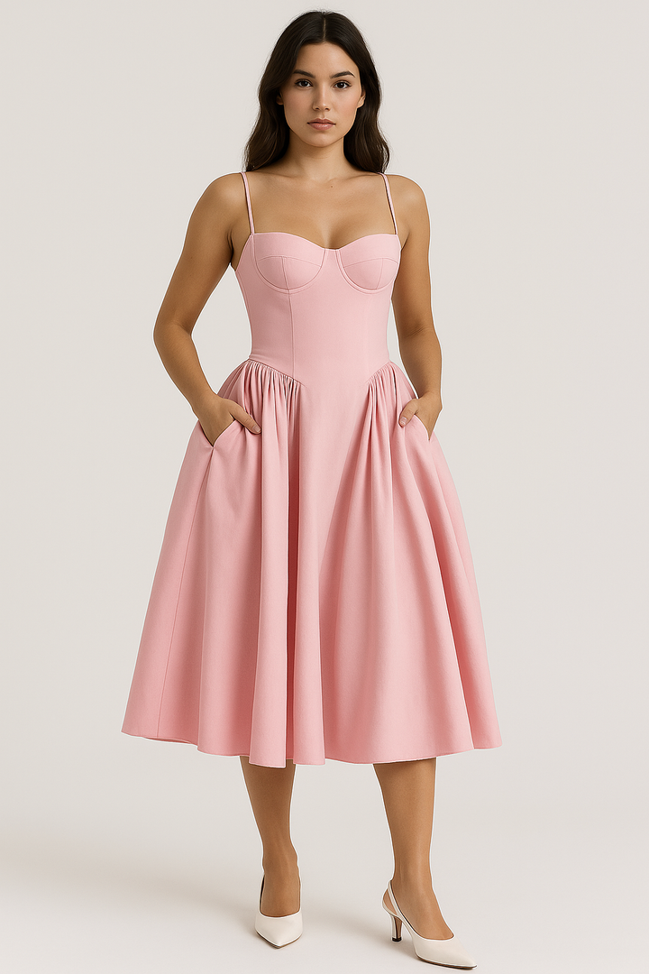 A-line Midi Dress – Pleated Hem