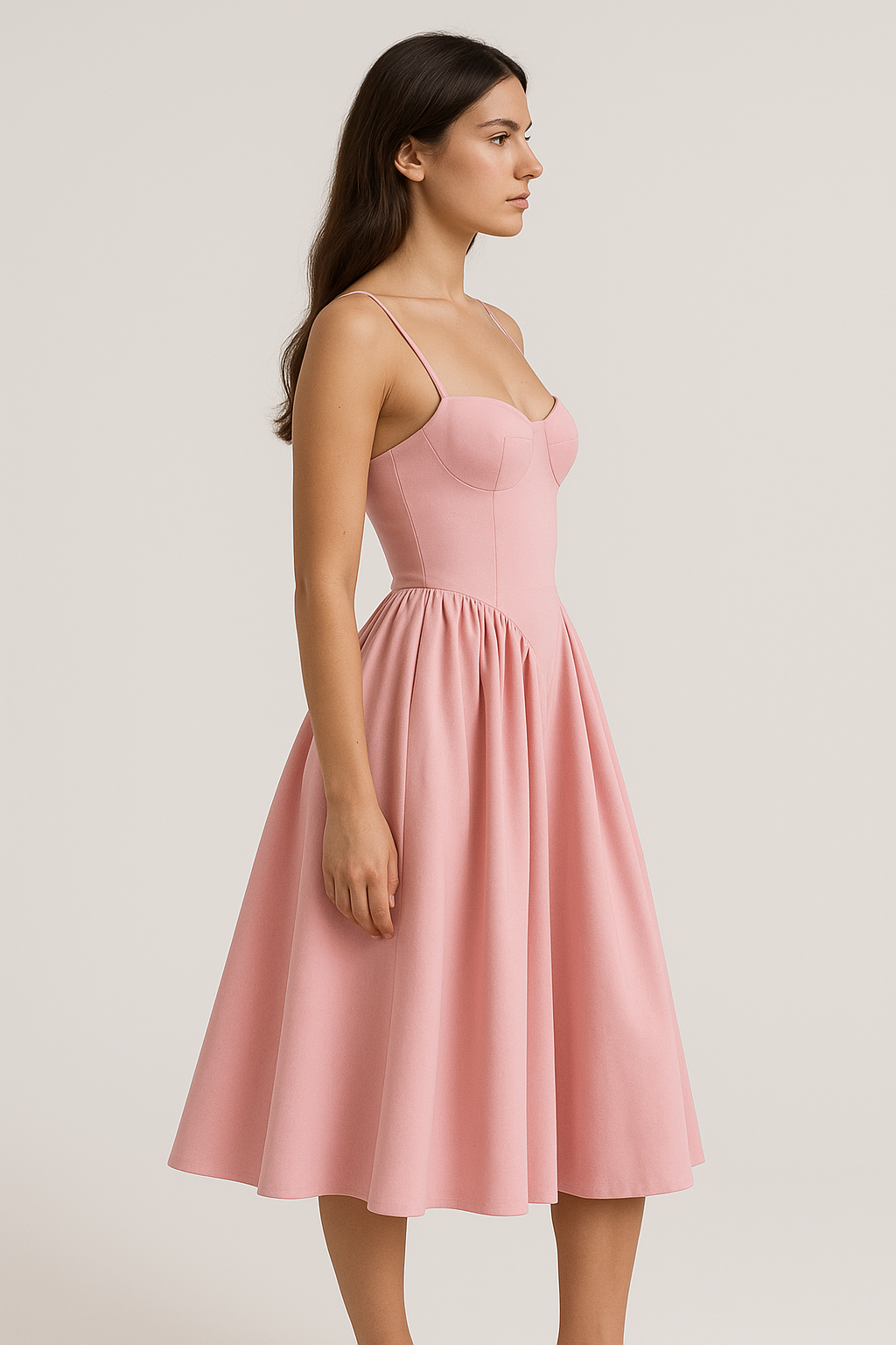 A-line Midi Dress – Pleated Hem