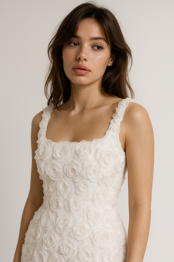 Sleeveless Square Neck Floral Mini Dress