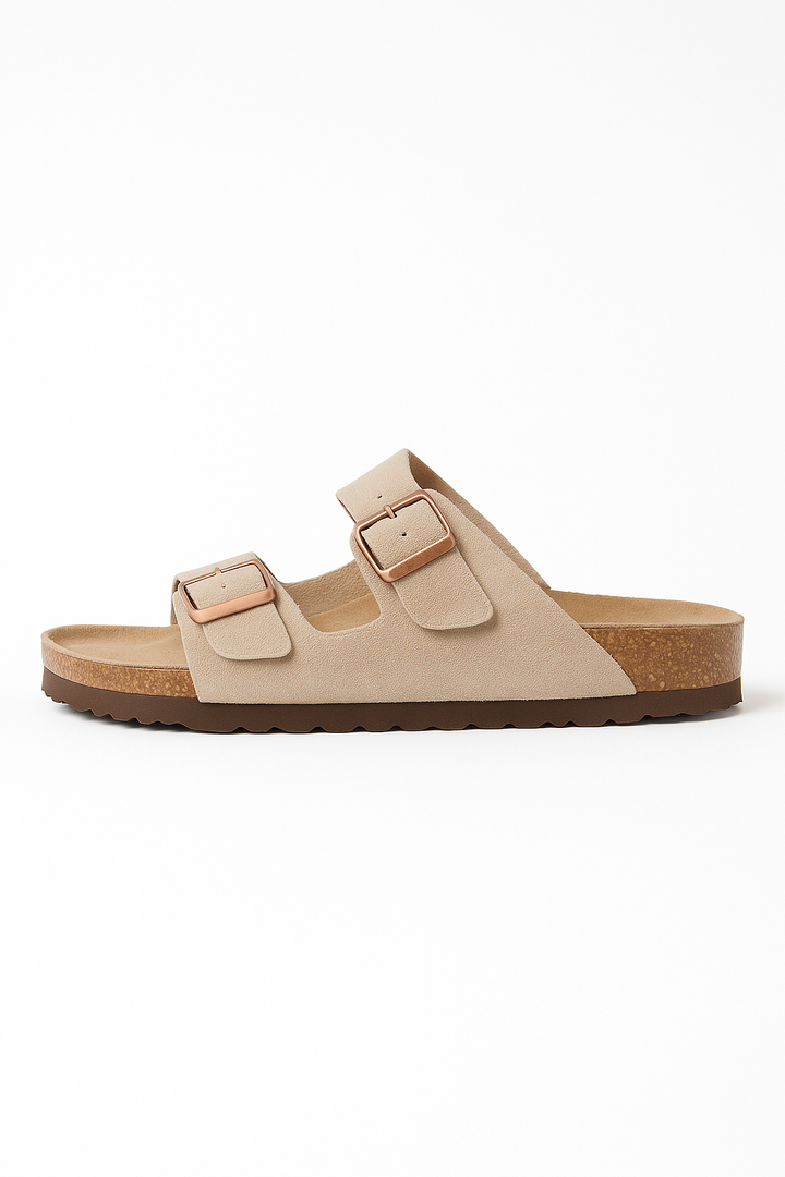 Suede Slide Sandals