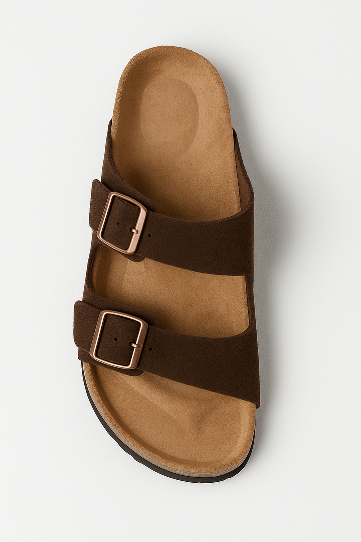 Suede Slide Sandals