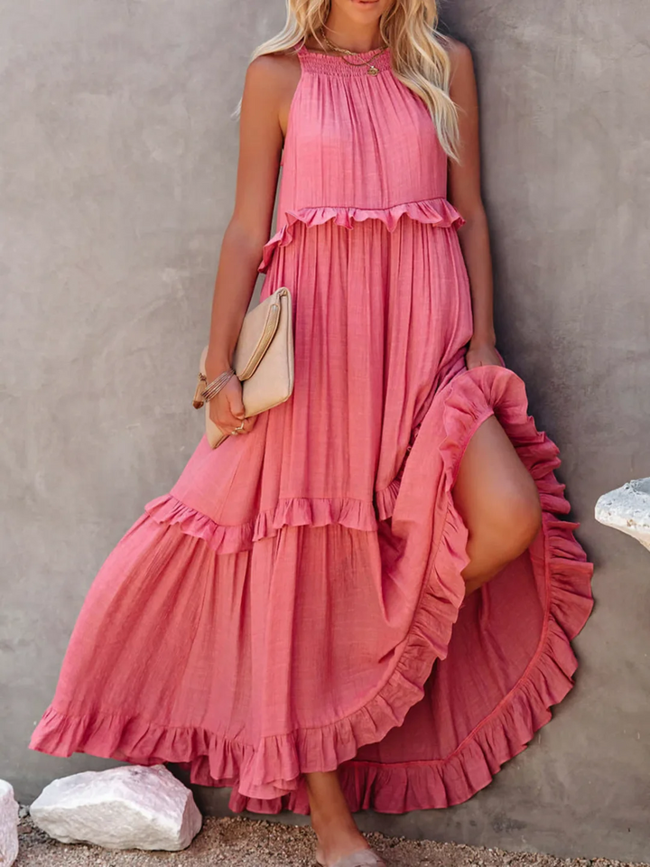 Elegant Ruffled Long Dress