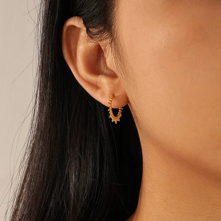 Esmeralda Gold Hoops