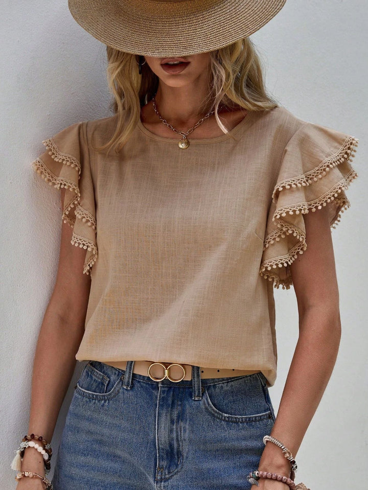 Maristel – Frill Sleeve Textured Blouse