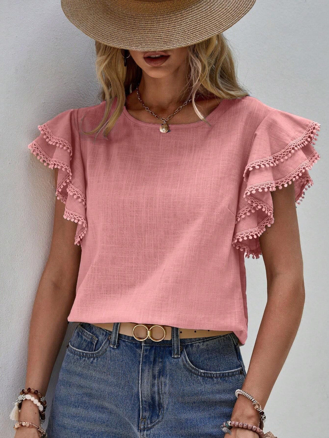 Maristel – Frill Sleeve Textured Blouse
