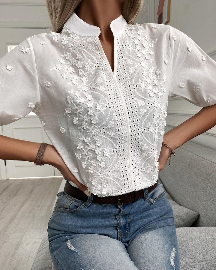Enid Embroidered Cotton Blouse