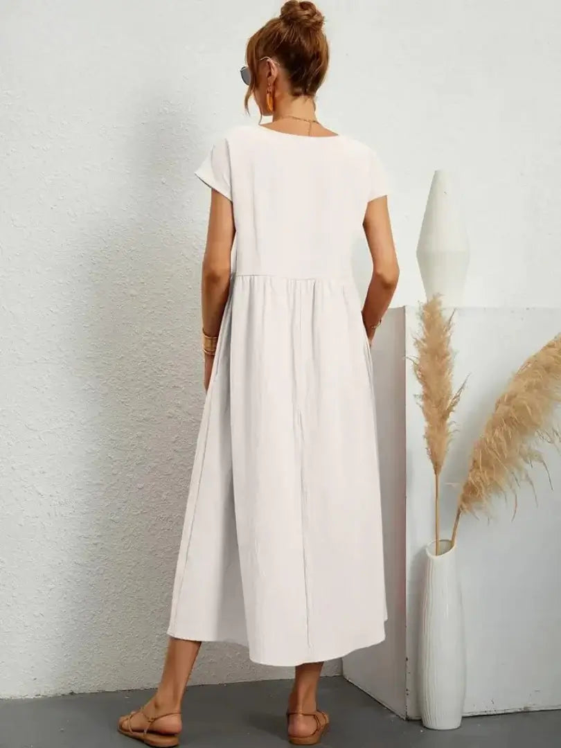 Relaxed Midi Dress with Pockets