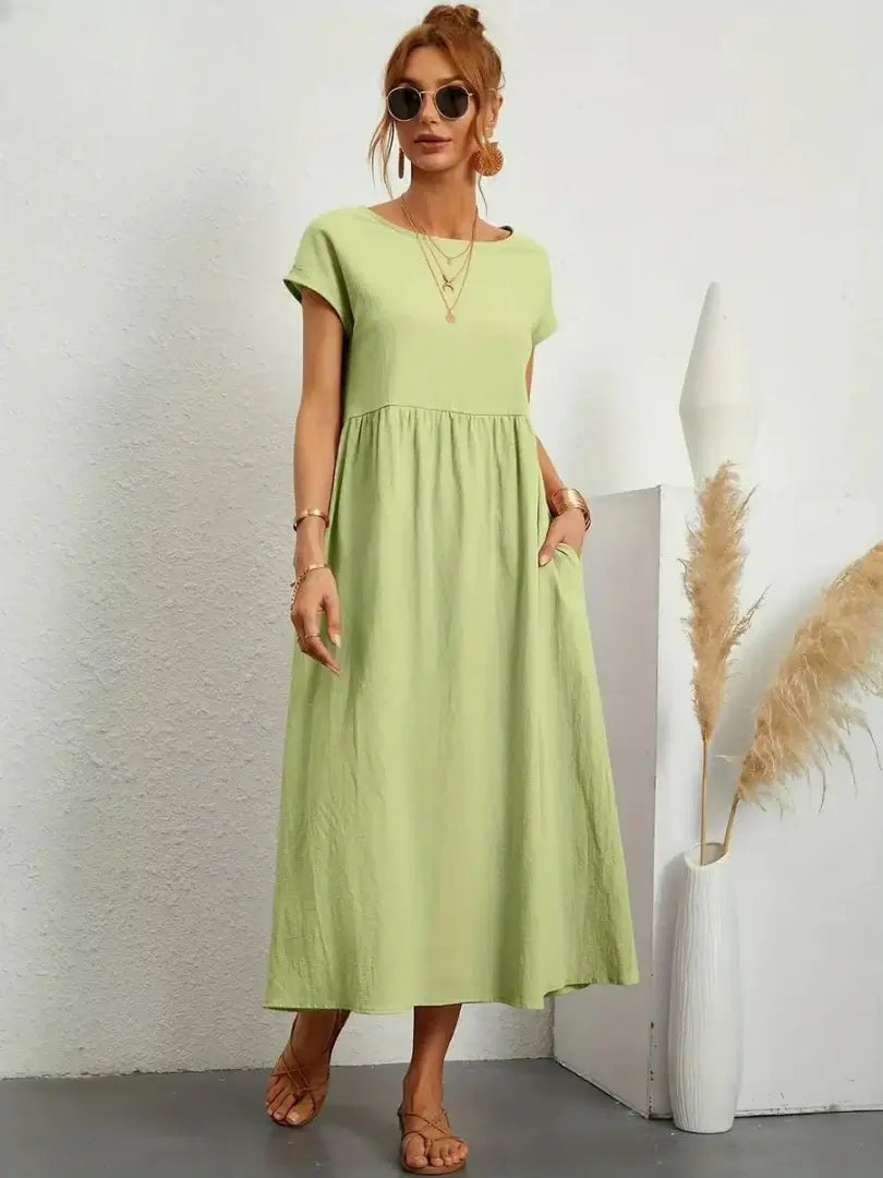 Relaxed Midi Dress with Pockets