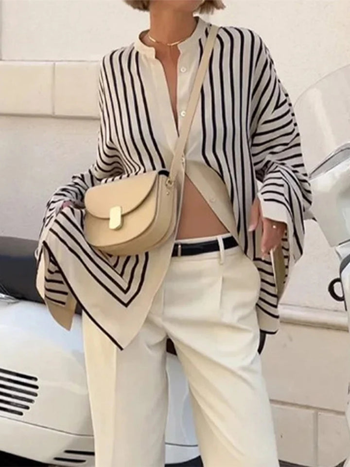 LINA™ | Vintage Striped Blouse