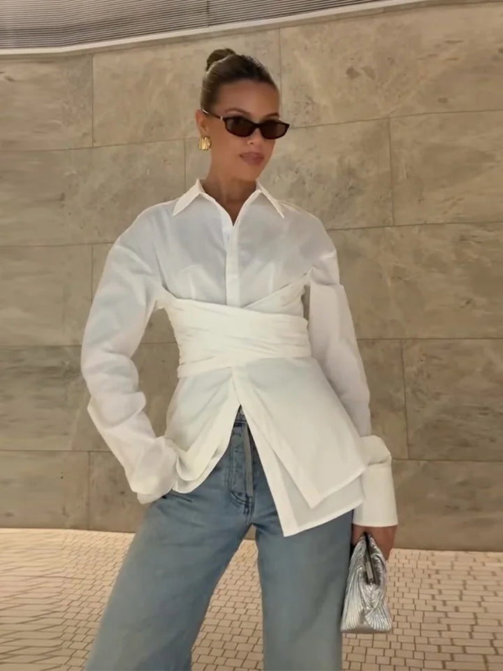 ADELA™ | Sculpted Silhouette Wrap Blouse