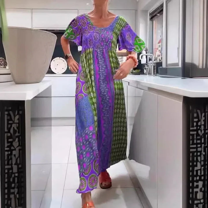 Darla™ | Boho Patchwork Maxi Dress