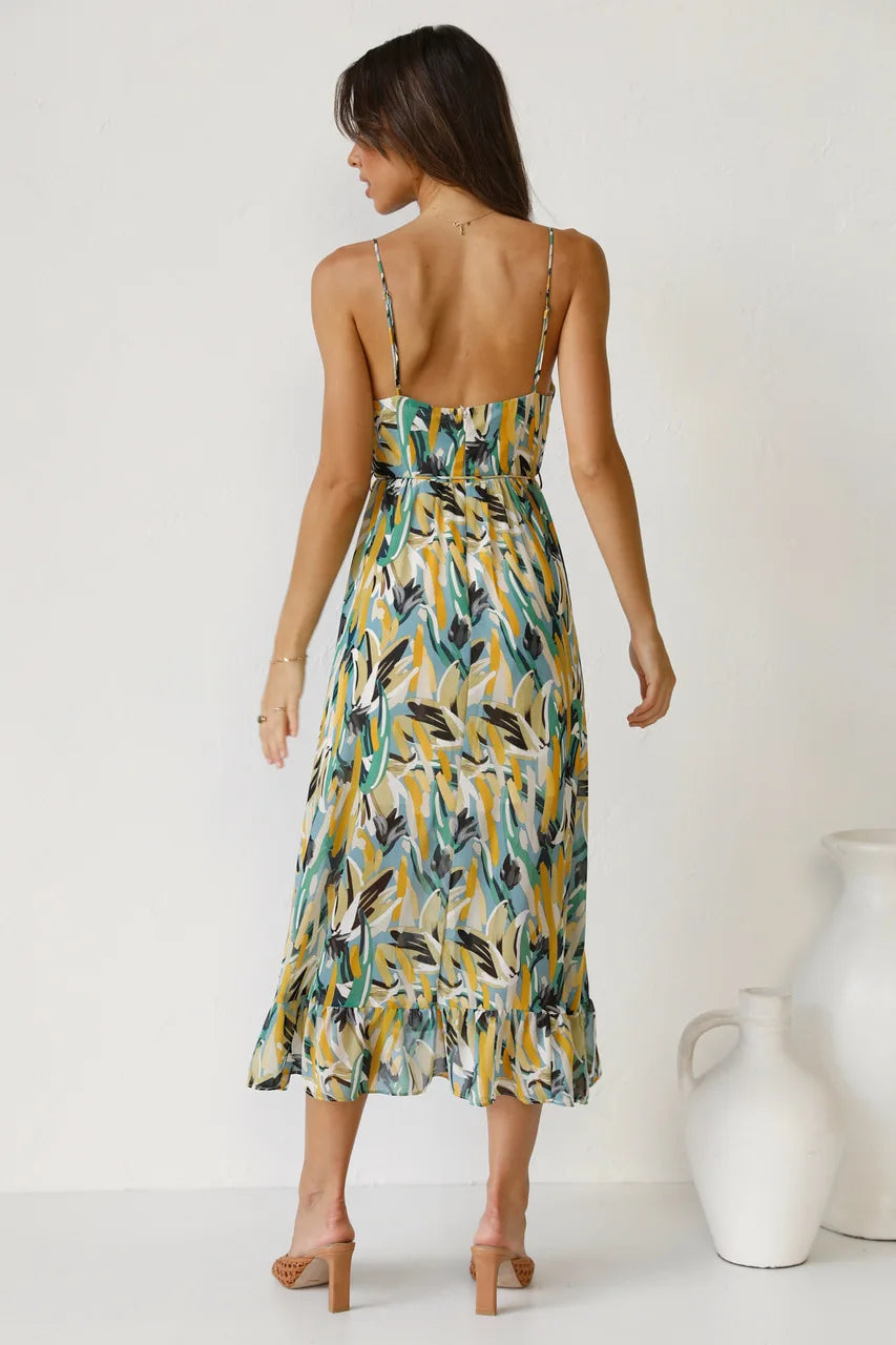 Reese - Printed Spaghetti Strap Dress