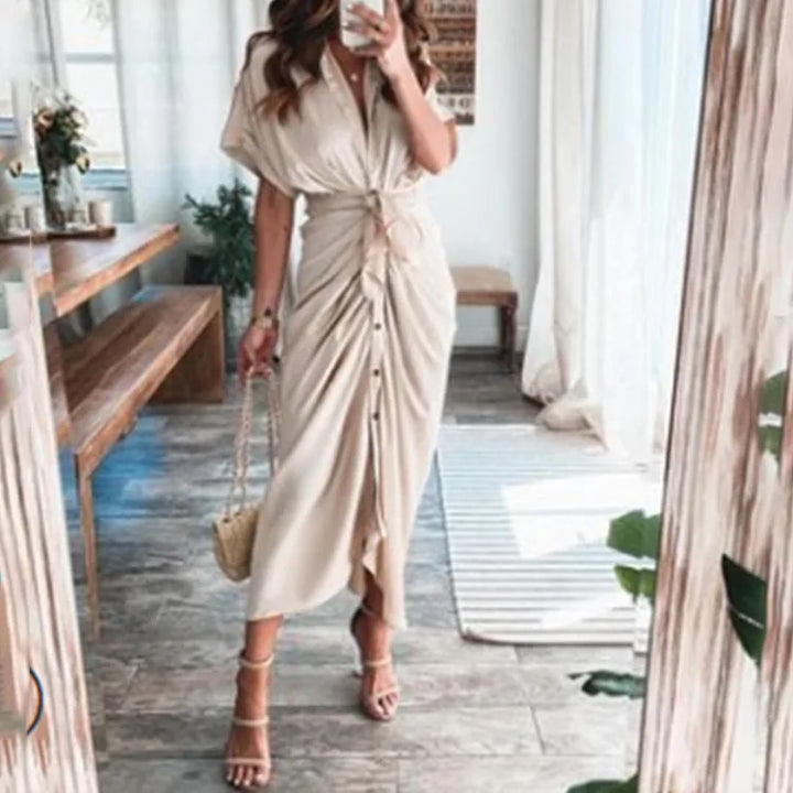 Loraine High Waisted Shirt Dress