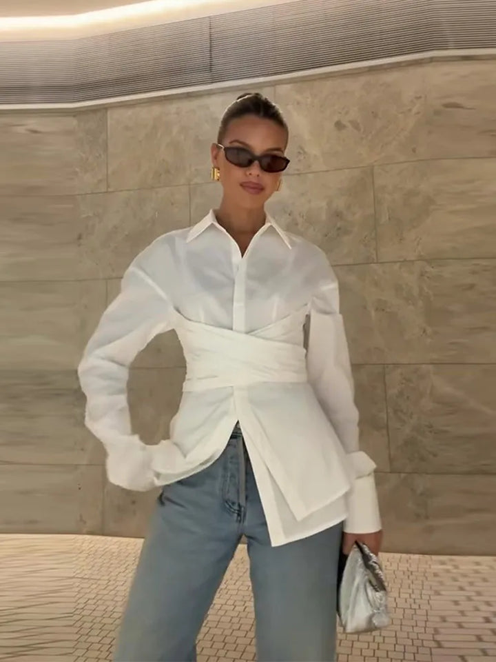 ADELA™ | Sculpted Silhouette Wrap Blouse