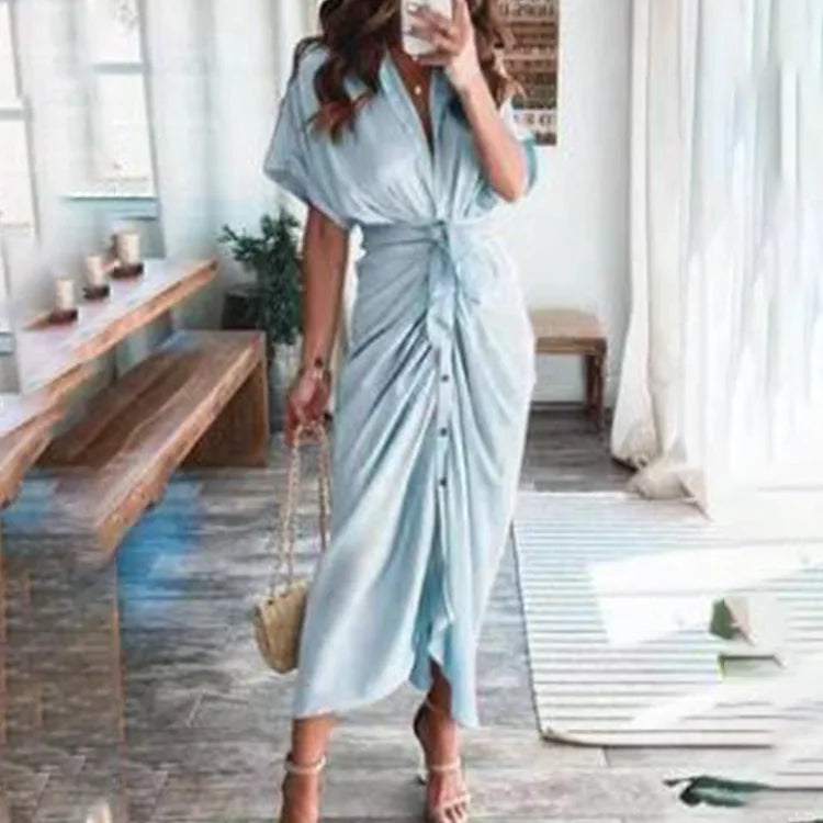 Loraine High Waisted Shirt Dress