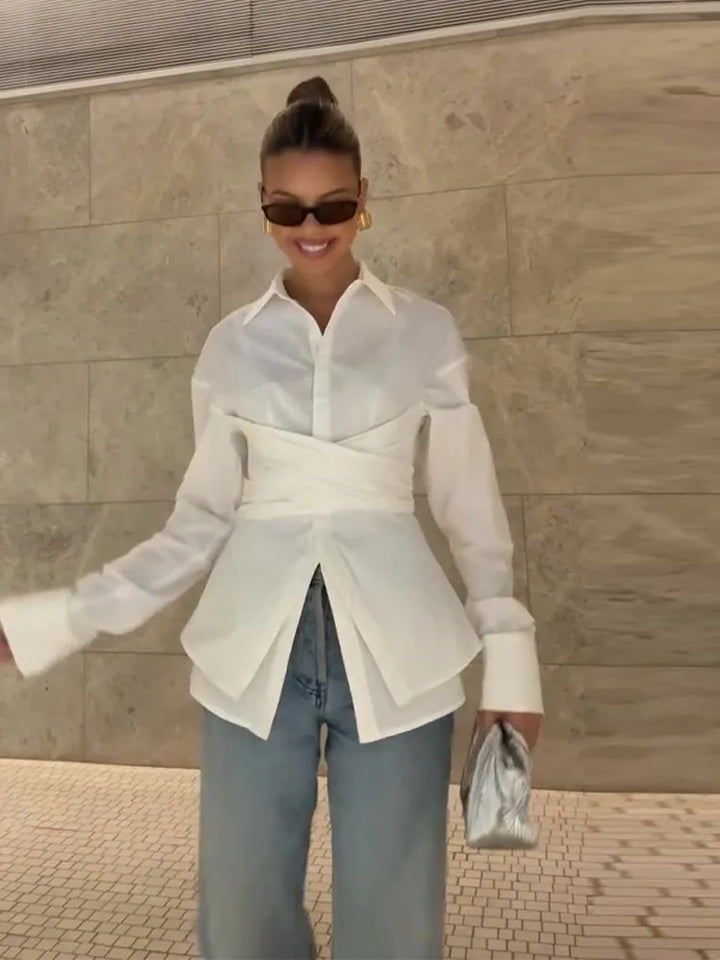 ADELA™ | Sculpted Silhouette Wrap Blouse