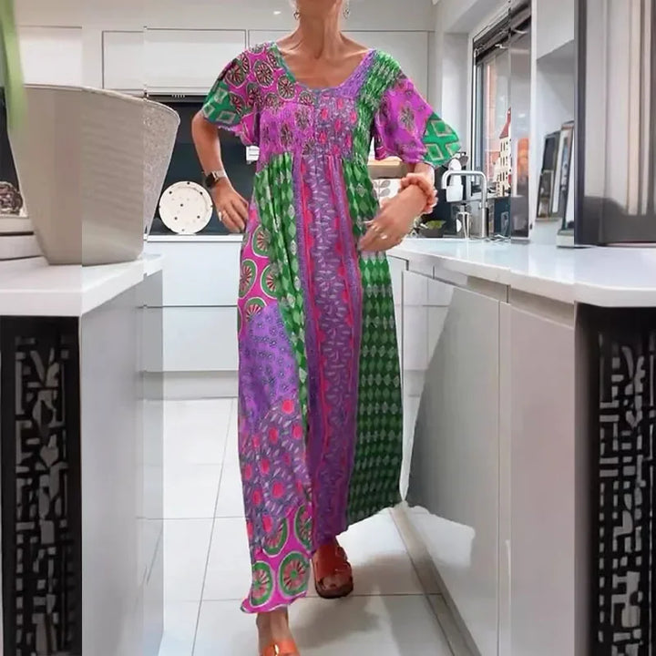 Darla™ | Boho Patchwork Maxi Dress