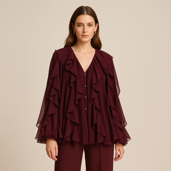 Chloe – Layered Ruffle Statement Blouse