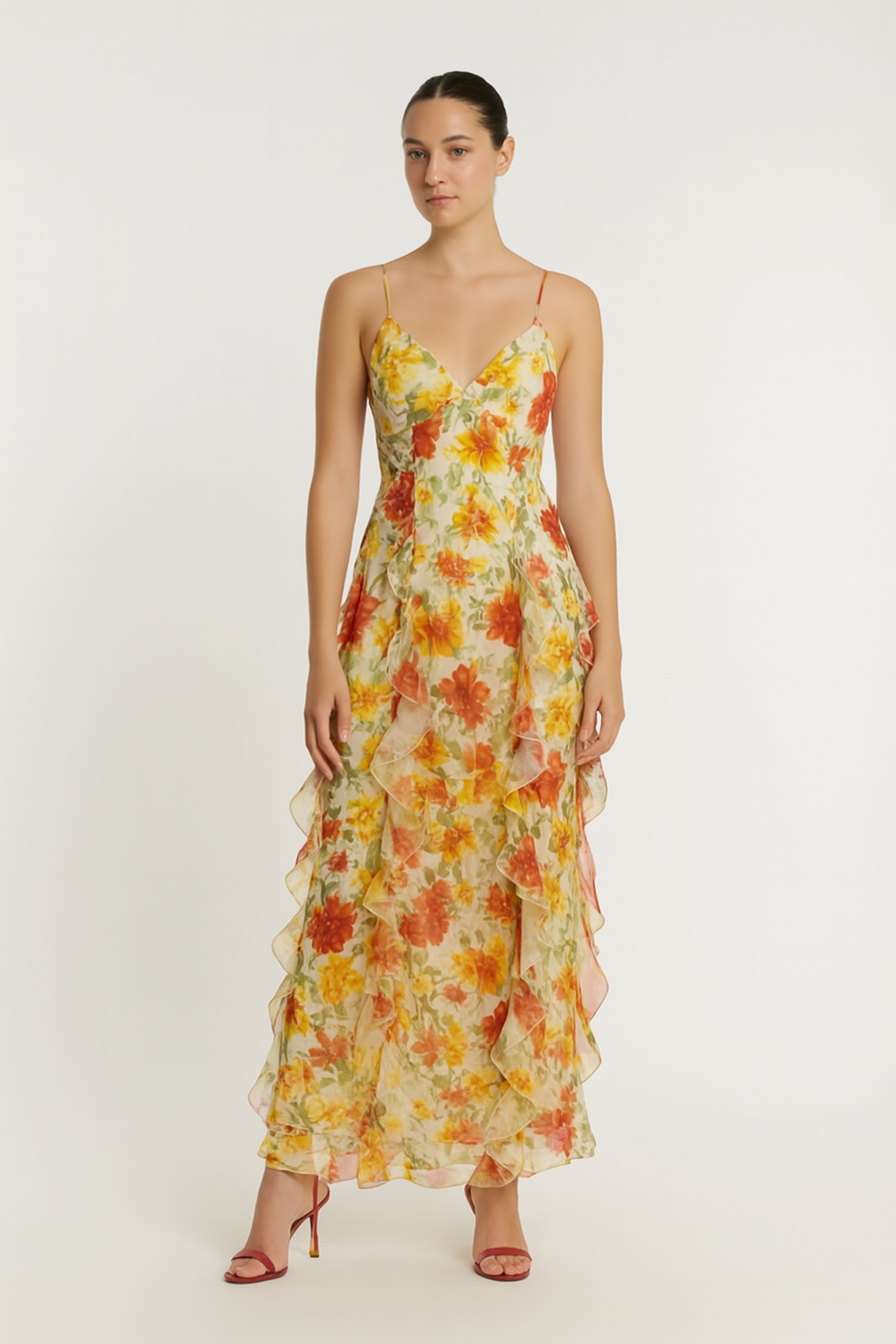 Fawn Ruffled Floral Dress