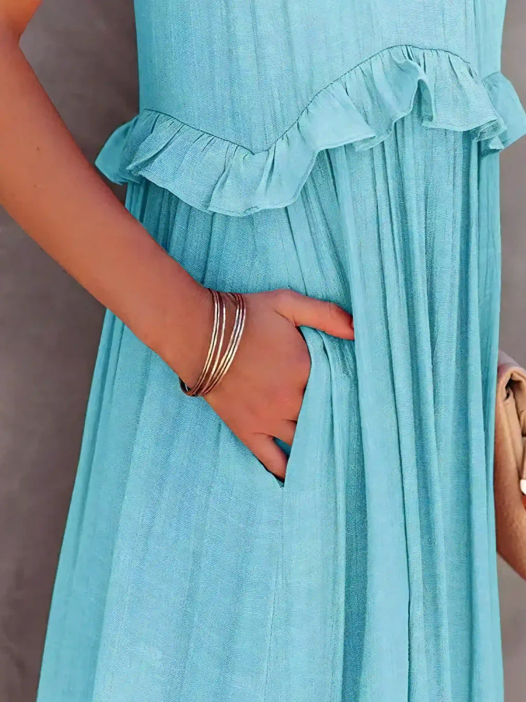 Elegant Ruffled Long Dress
