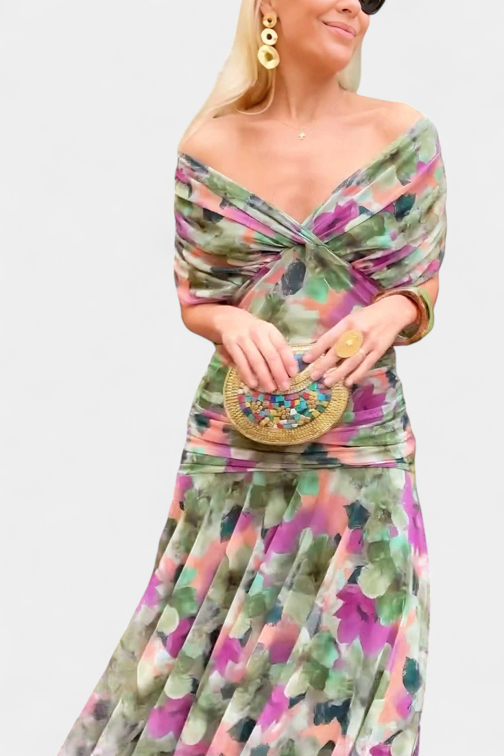 Ariella - Pleated Long Occasion Dress