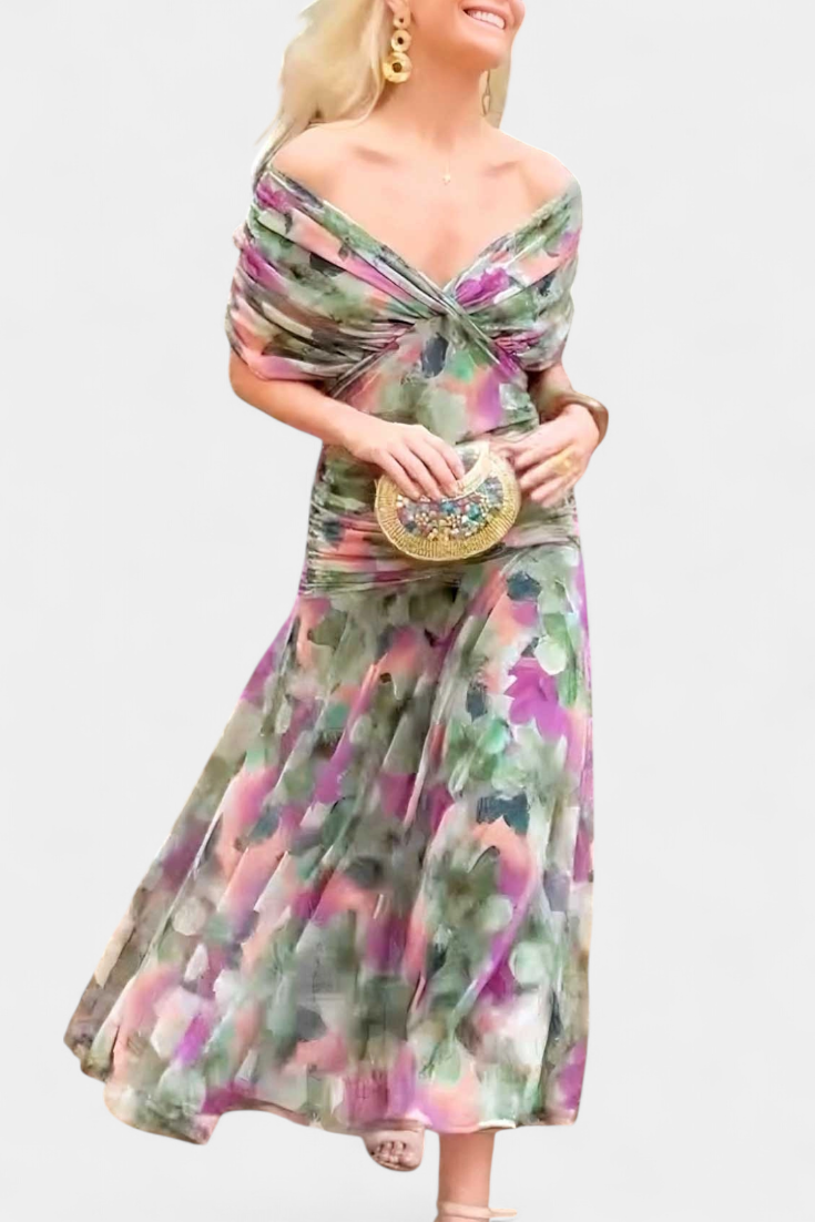 Ariella - Pleated Long Occasion Dress