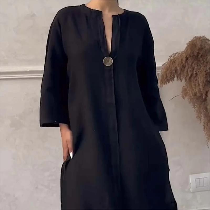 LINA™ | Minimal Linen Tunic Dress