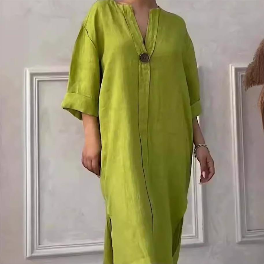 LINA™ | Minimal Linen Tunic Dress