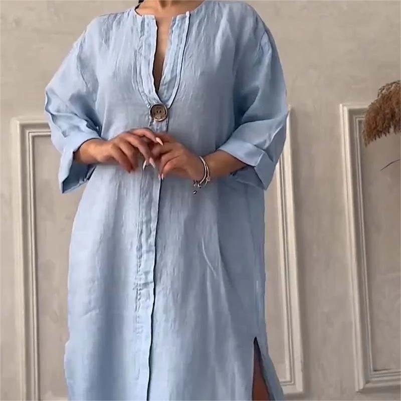 LINA™ | Minimal Linen Tunic Dress