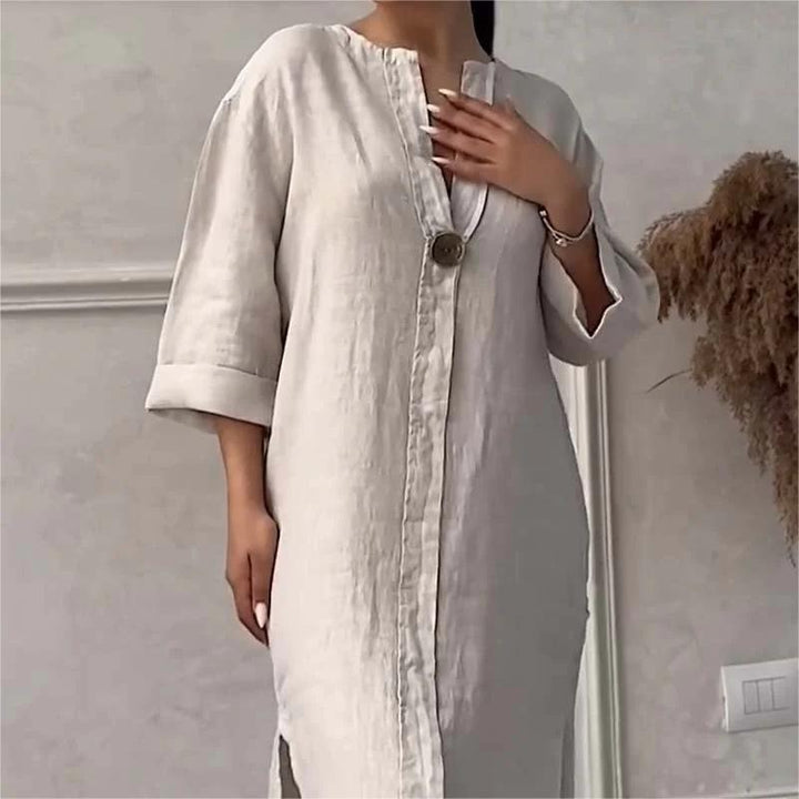 LINA™ | Minimal Linen Tunic Dress