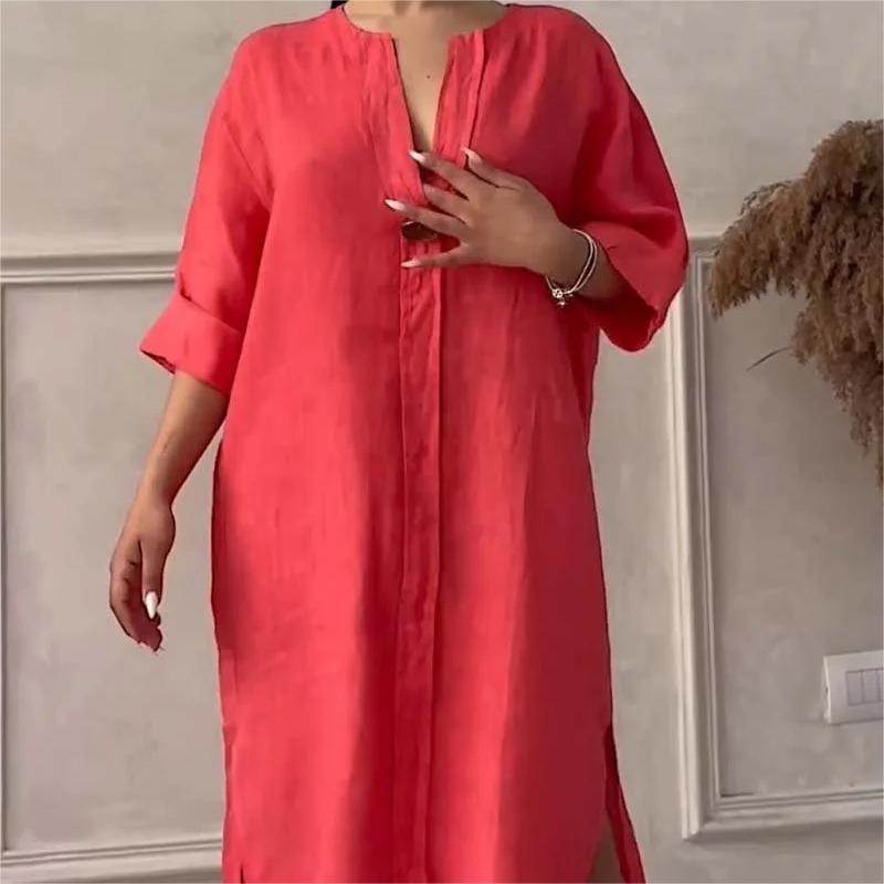 LINA™ | Minimal Linen Tunic Dress