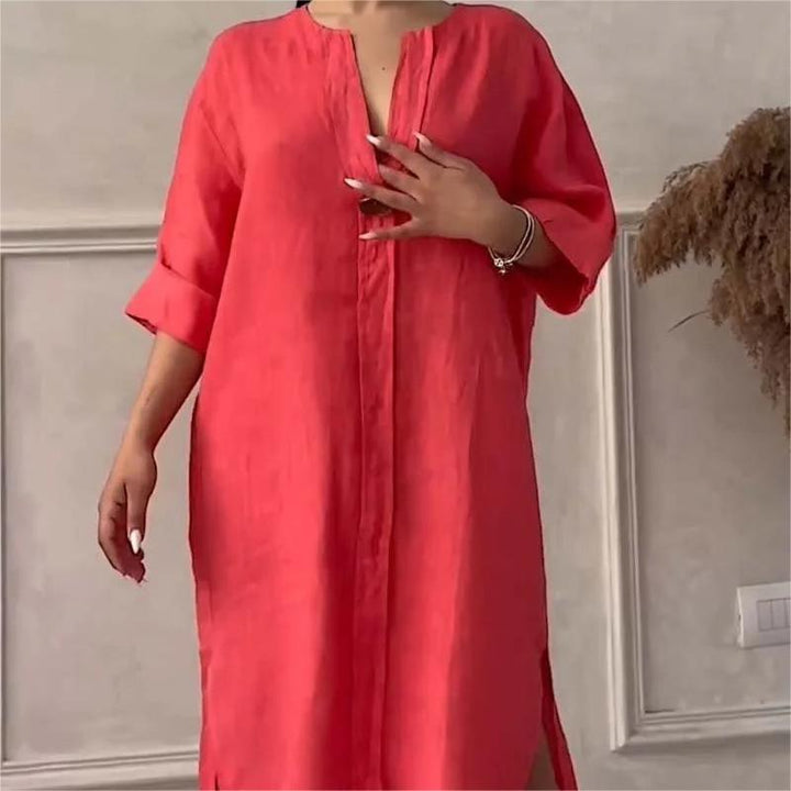 LINA™ | Minimal Linen Tunic Dress